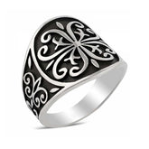 Silver Turkish Motif Men's Ring